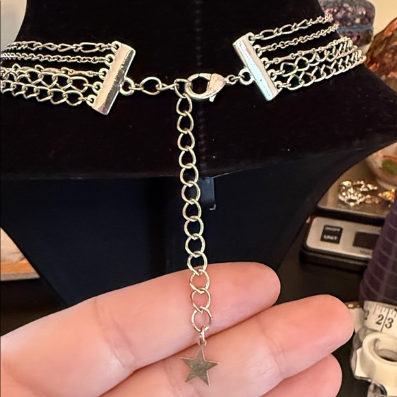 Silver Tone 5 Strand Charm Necklace - Picture 3 of 3